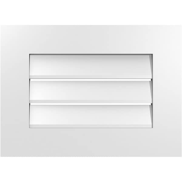 Ekena Millwork Vertical Surface Mount PVC Gable Vent: Functional, w/ 3-1/2"W x 1"P Standard Frame, 22"W x 16"H - GVPVE22X1601SF
