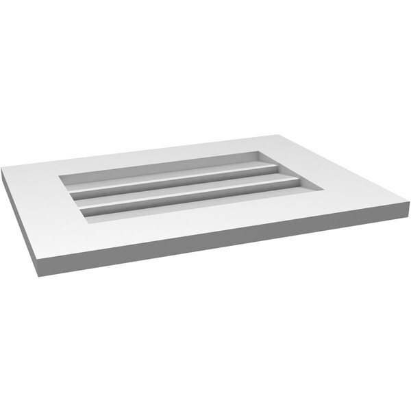 Ekena Millwork Vertical Surface Mount PVC Gable Vent: Functional, w/ 3-1/2"W x 1"P Standard Frame, 22"W x 16"H - GVPVE22X1601SF