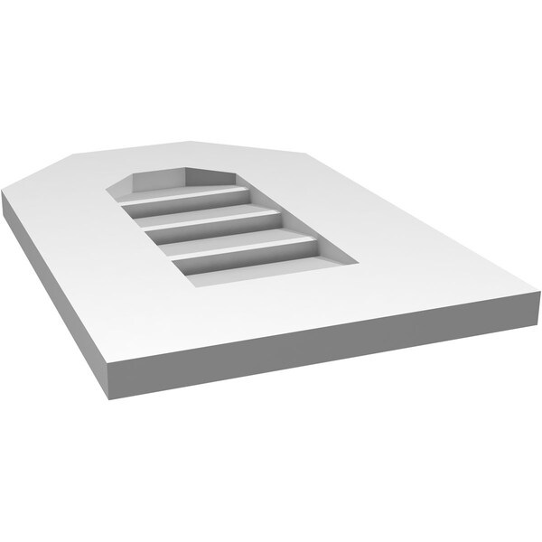 Ekena Millwork Octagonal Top Surface Mount PVC Gable Vent: Functional, w/ 3-1/2"W x 1"P Standard Frame, 12"W x 18"H - GVPOT12X1801SF