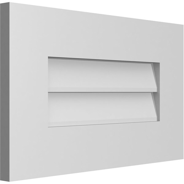 Ekena Millwork Vertical Surface Mount PVC Gable Vent: Non-Functional, w/ 3-1/2"W x 1"P Standard Frame, 20"W x 12"H - GVPVE20X1201SN