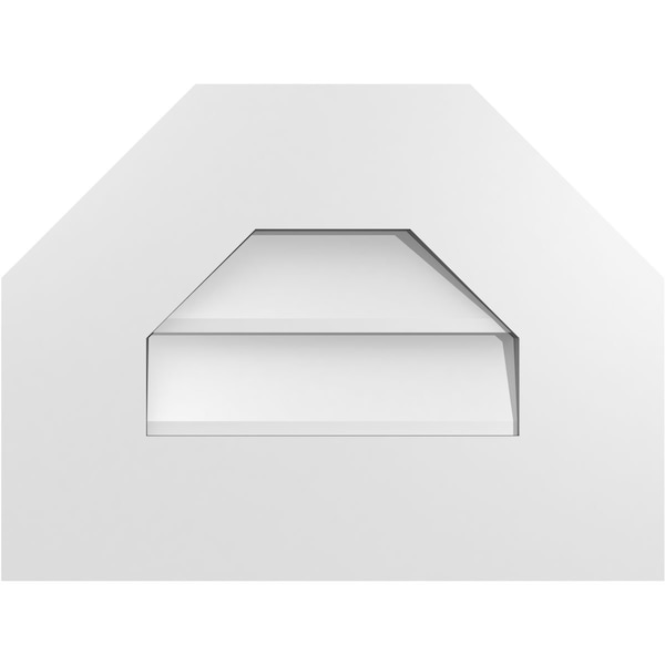 Ekena Millwork Octagonal Top Surface Mount PVC Gable Vent w/ 3-1/2"W x 1"P Standard Frame, 16"W x 12"H - GVPOT16X1201SN