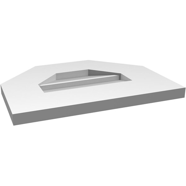 Ekena Millwork Octagonal Top Surface Mount PVC Gable Vent w/ 3-1/2"W x 1"P Standard Frame, 16"W x 12"H - GVPOT16X1201SN