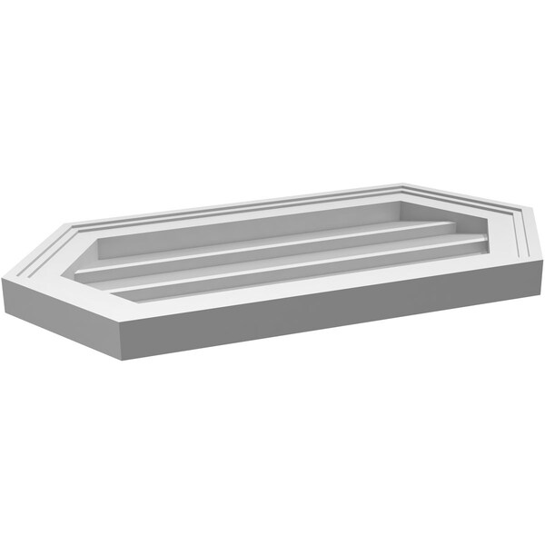 Ekena Millwork Half Round Surface Mount PVC Gable Vent w/ 2"W x 1-1/2"P Brickmould Frame, 24"W x 12"H - GVPHR24X1202SN
