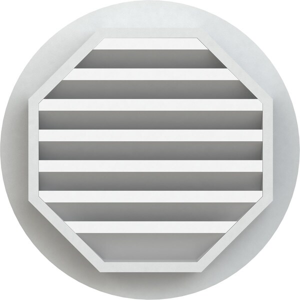 Ekena Millwork Round Gable Vent Functional, PVC Gable Vent w/ 1" x 4" Flat Trim Frame, 24"W x 24"H - GVPRO24X2401FUN