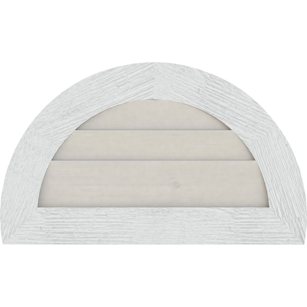 Ekena Millwork Half Round Gable Vent Western Red Cedar Gable Vent w/Decorative Face Frame, 36"W x 18"H - GVWHR36X1802RDPWR