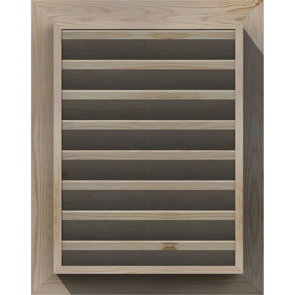 Ekena Millwork Vertical Gable Vent Primed, Functional, Pine Gable Vent w/ Brick Mould Face Frame, 30"W x 36"H - GVWVE30X3600SFPPI