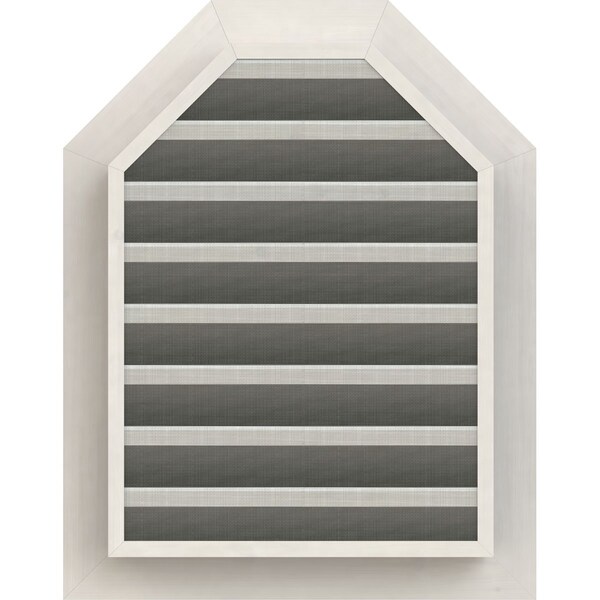 Ekena Millwork Octagonal Top Gable Vent Primed, Functional, Pine Gable Vent w/ 1" x 4" Flat Trim Frame, 36"W x 28"H - GVWOT36X2801SFPPI