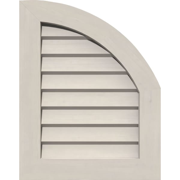 Ekena Millwork Quarter Round Top Right Western Red Cedar Gable Vent w/Decorative Face Frame, 08"W x 20"H - GVWQR08X2002SDPWR