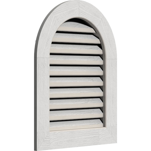 Ekena Millwork Round Top Gable Vent Functional, Western Red Cedar Gable Vent w/1" x 4" Flat Trim Frame, 16"W x 16"H - GVWRT16X1601RFPWR