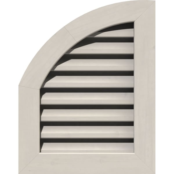 Ekena Millwork Quarter Round Top Left, Western Red Cedar Gable Vent w/1" x 4" Flat Trim Frame, 10"W x 16"H - GVWQL10X1601SFPWR