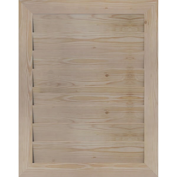 Ekena Millwork Vertical Gable Vent Unfinished, Non-Functional, Pine Gable Vent w/Decorative Face Frame, 30"W x 28"H - GVWVE30X2802SDUPI