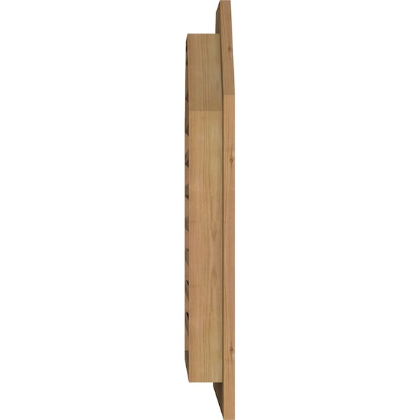 Ekena Millwork Octagonal Top Gable Vent Western Red Cedar Gable Vent w/1" x 4" Flat Trim Frame, 12"W x 20"H - GVWOT12X2001SFUWR