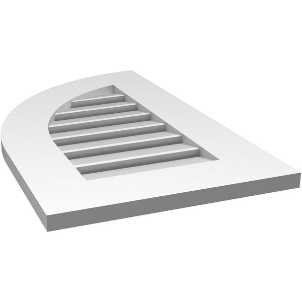 Ekena Millwork Quarter Round Top Left Surface Mount PVC Gable Vent w/ 3-1/2"W x 1"P Standard Frame, 16"W x 26"H - GVPQL16X2601SF