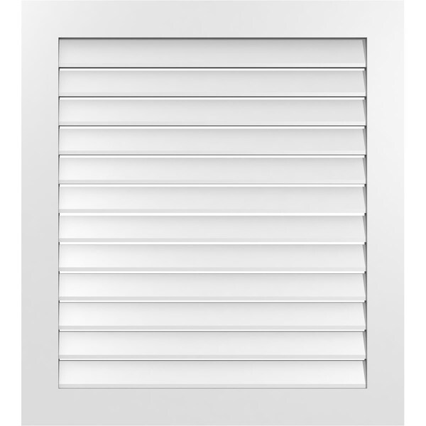 Ekena Millwork Vertical Surface Mount PVC Gable Vent: Functional, w/ 3-1/2"W x 1"P Standard Frame, 36"W x 40"H - GVPVE36X4001SF