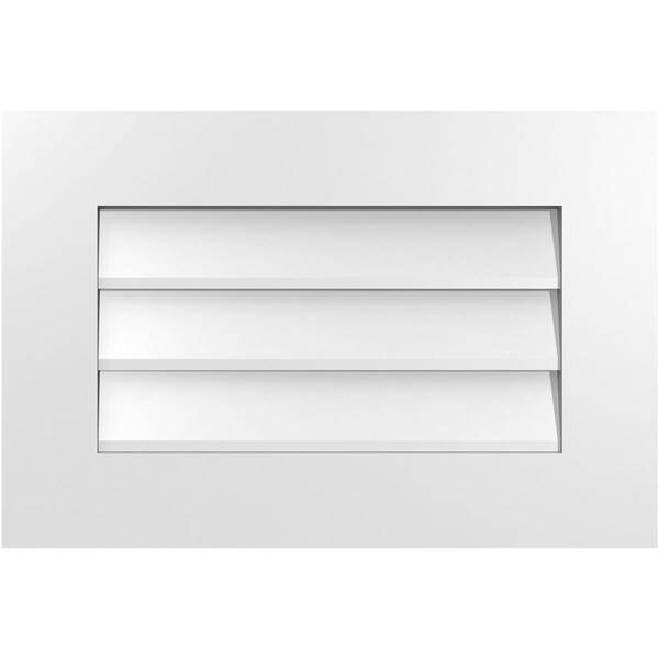 Ekena Millwork Vertical Surface Mount PVC Gable Vent: Non-Functional, w/ 3-1/2"W x 1"P Standard Frame, 24"W x 16"H - GVPVE24X1601SN