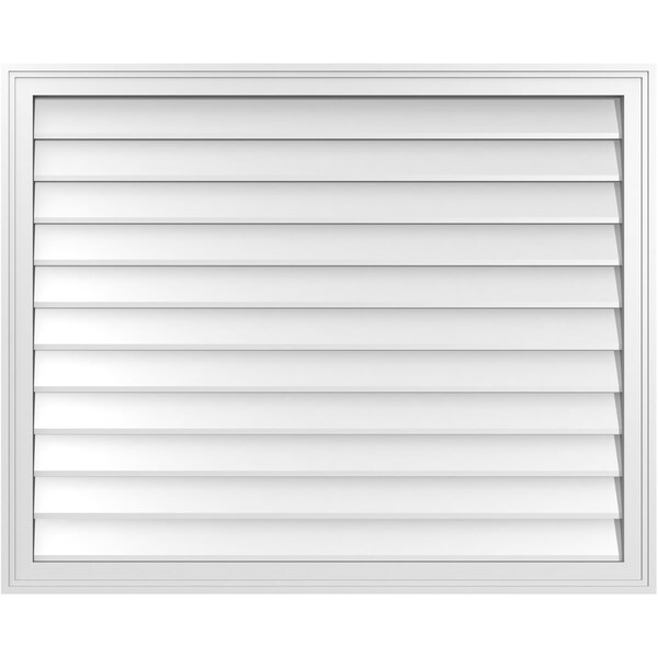 Ekena Millwork Vertical Surface Mount PVC Gable Vnt: Non-Functional, w/2"W x 1-1/2"H, Brickmould Frame, 42"W x 34"H - GVPVE42X3402SN