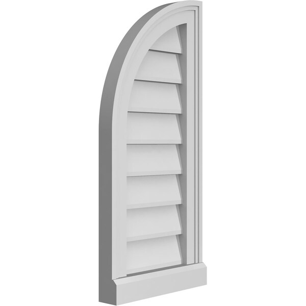 Ekena Millwork Quarter Round Top Left Surface Mount PVC Gable Vent w/ 2"W x 2"P Brickmould Sill Frame, 12"W x 26"H - GVPQL12X2603SN