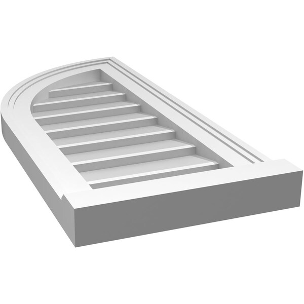 Ekena Millwork Quarter Round Top Left Surface Mount PVC Gable Vent w/ 2"W x 2"P Brickmould Sill Frame, 12"W x 26"H - GVPQL12X2603SN