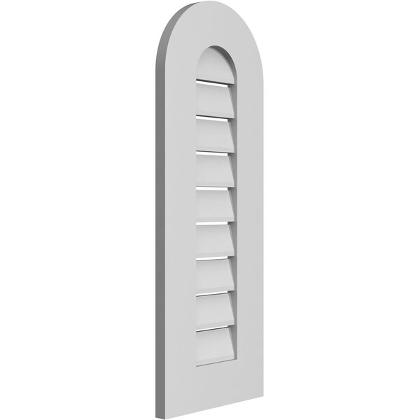 Ekena Millwork Round Top Surface Mount PVC Gable Vent: Functional, w/ 3-1/2"W x 1"P Standard Frame, 12"W x 32"H - GVPRT12X3201SF