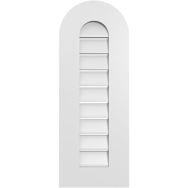 Ekena Millwork Round Top Surface Mount PVC Gable Vent: Functional, w/ 3-1/2"W x 1"P Standard Frame, 12"W x 32"H - GVPRT12X3201SF