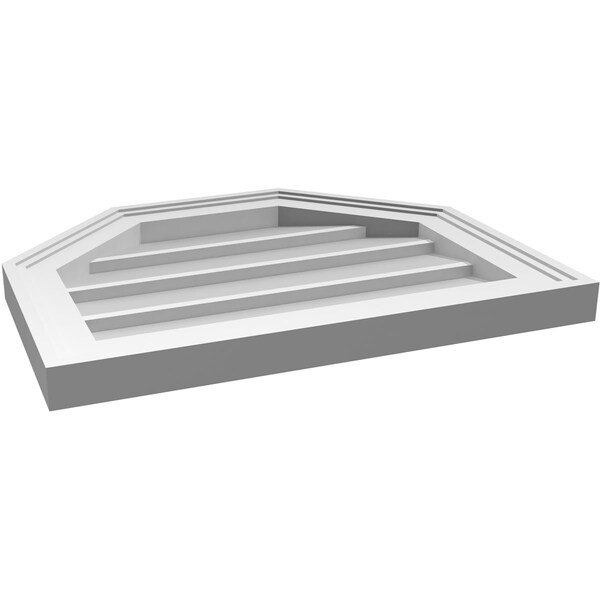 Ekena Millwork Octagonal Top Surface Mount PVC Gable Vent w/ 2"W x 1-1/2"P Brickmould Frame, 20"W x 16"H - GVPOT20X1602SN