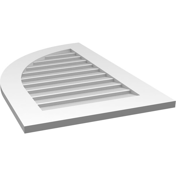 Ekena Millwork Quarter Round Top Left Surface Mount PVC Gable Vent w/ 3-1/2"W x 1"P Standard Frame, 22"W x 34"H - GVPQL22X3401SN