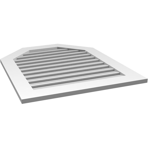 Ekena Millwork Octagonal Top Surface Mount PVC Gable Vent: Functional, w/ 3-1/2"W x 1"P Standard Frame, 30"W x 36"H - GVPOT30X3601SF