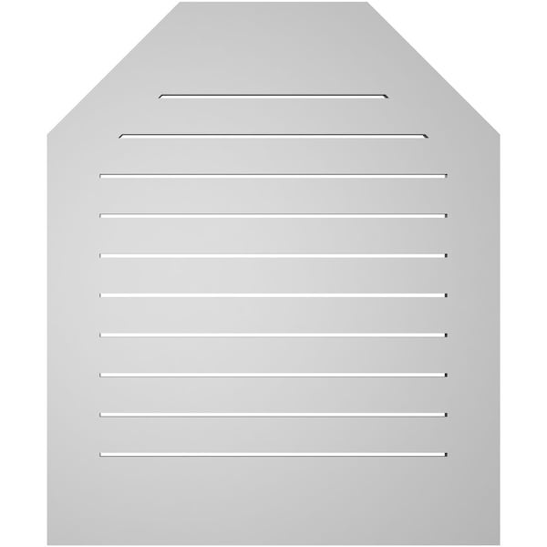 Ekena Millwork Octagonal Top Surface Mount PVC Gable Vent: Functional, w/ 3-1/2"W x 1"P Standard Frame, 30"W x 36"H - GVPOT30X3601SF
