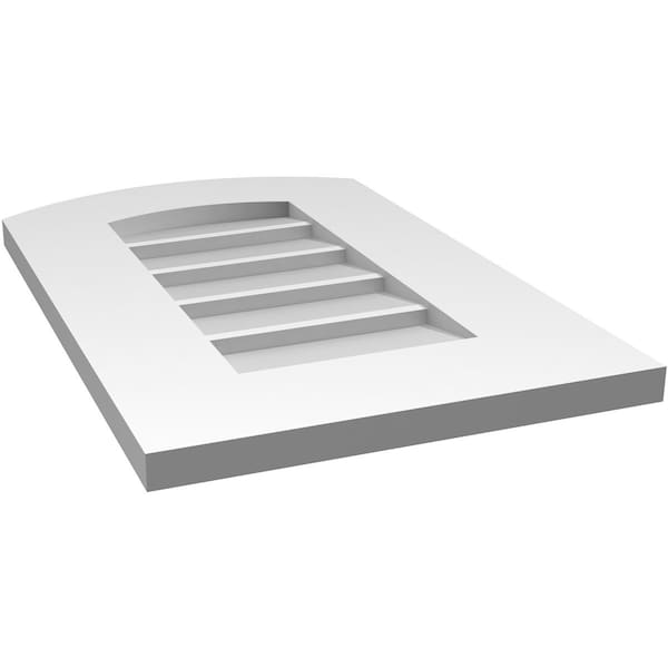 Ekena Millwork Arch Top Surface Mount PVC Gable Vent: Functional, w/ 3-1/2"W x 1"P Standard Frame, 14"W x 22"H - GVPAR14X2201SF