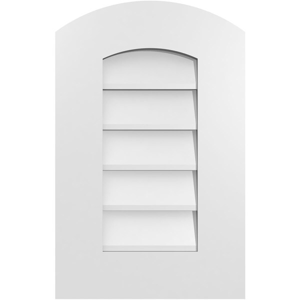 Ekena Millwork Arch Top Surface Mount PVC Gable Vent: Functional, w/ 3-1/2"W x 1"P Standard Frame, 14"W x 22"H - GVPAR14X2201SF