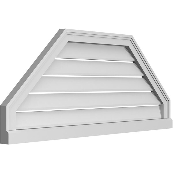 Ekena Millwork Octagonal Top Surface Mount PVC Gable Vent w/ 2"W x 2"P Brickmould Sill Frame, 42"W x 18"H - GVPOT42X1803SF