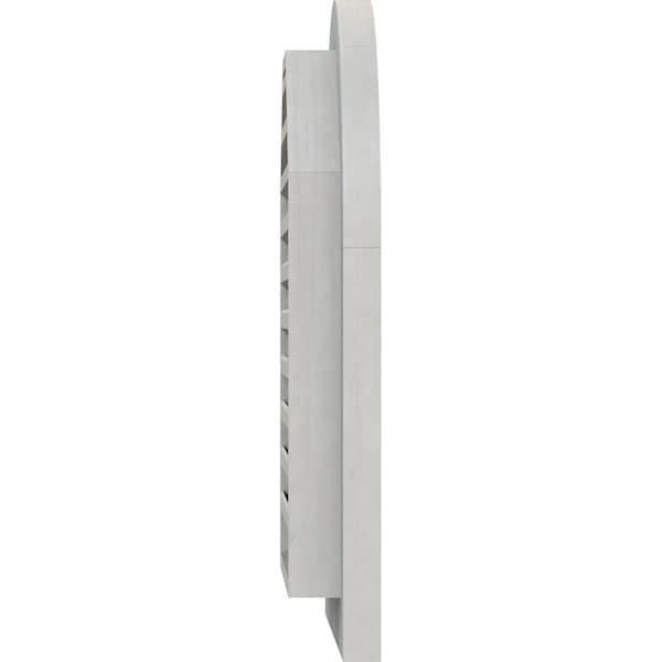 Ekena Millwork Round Top Gable Vent, Functional, Western Red Cedar Gable Vent w/Brick Mould Face Frame, 26"W x 30"H - GVWRT26X3000RFPWR