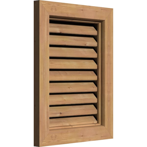 Ekena Millwork Vertical Gable Vent Functional, Western Red Cedar Gable Vent w/ Brick Mould Face Frame, 36"W x 32"H - GVWVE36X3200SFUWR