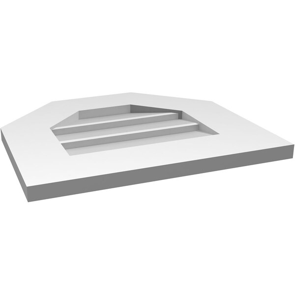 Ekena Millwork Octagonal Top Surface Mount PVC Gable Vent w/ 3-1/2"W x 1"P Standard Frame, 18"W x 16"H - GVPOT18X1601SN