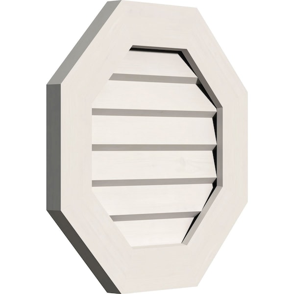 Ekena Millwork Octagonal Gable Vent Non-Functional, PVC Gable Vent w/ 1" x 4" Flat Trim Frame, 18"W x 18"H - GVPOC18X1801DUN