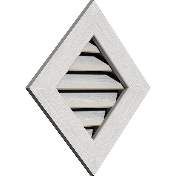 Ekena Millwork Diamond Gable Vent, Functional, Western Red Cedar Gable Vent w/ 1" x 4" Flat Trim Frame, 18"W x 18"H - GVWDI18X1801RFPWR