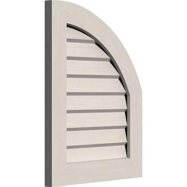 Ekena Millwork Quarter Round Top Right Primed, Non-Functional, Pine Gable Vent w/Decorative Face Frame, 06"W x 26"H - GVWQR06X2602SDPPI