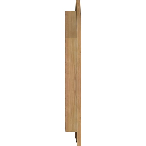 Ekena Millwork Round Top Gable Vent Functional, Western Red Cedar Gable Vent w/1" x 4" Flat Trim Frame, 14"W x 20"H - GVWRT14X2001RFUWR