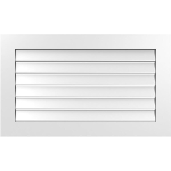 Ekena Millwork Vertical Surface Mount PVC Gable Vent: Functional, w/ 3-1/2"W x 1"P Standard Frame, 40"W x 24"H - GVPVE40X2401SF