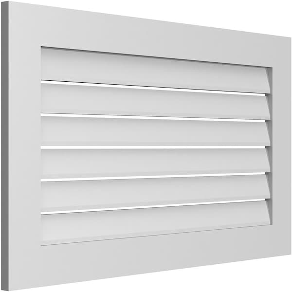 Ekena Millwork Vertical Surface Mount PVC Gable Vent: Functional, w/ 3-1/2"W x 1"P Standard Frame, 40"W x 24"H - GVPVE40X2401SF