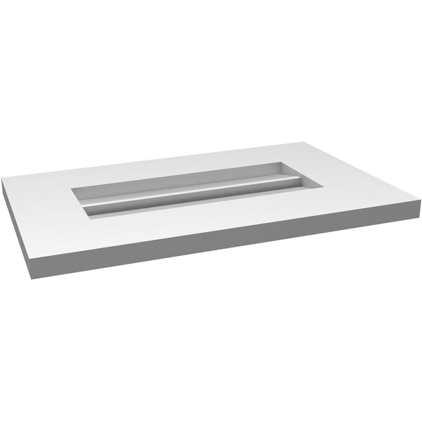 Ekena Millwork Vertical Surface Mount PVC Gable Vent: Functional, w/ 3-1/2"W x 1"P Standard Frame, 20"W x 12"H - GVPVE20X1201SF