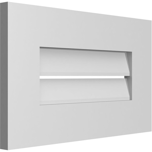 Ekena Millwork Vertical Surface Mount PVC Gable Vent: Functional, w/ 3-1/2"W x 1"P Standard Frame, 20"W x 12"H - GVPVE20X1201SF