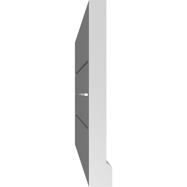 Ekena Millwork Vertical Surface Mount PVC Gable Vent: Functional, w/ 2"W x 2"P Brickmould Sill Frame, 42"W x 16"H - GVPVE42X1603SF