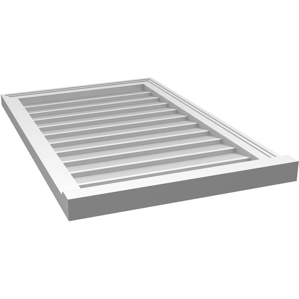 Ekena Millwork Vertical Surface Mount PVC Gable Vent w/ 2"W x 2"H , Brickmould Sill Frame, 22"W x 34"H - GVPVE22X3403SN