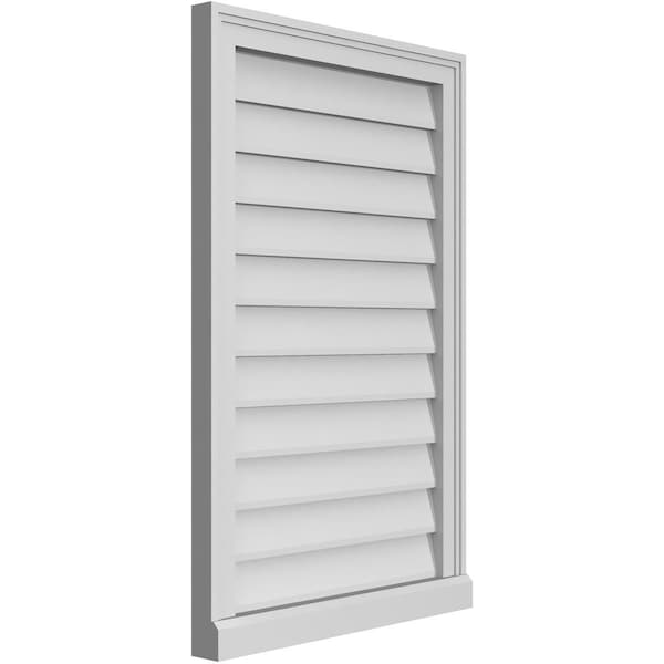 Ekena Millwork Vertical Surface Mount PVC Gable Vent w/ 2"W x 2"H , Brickmould Sill Frame, 22"W x 34"H - GVPVE22X3403SN