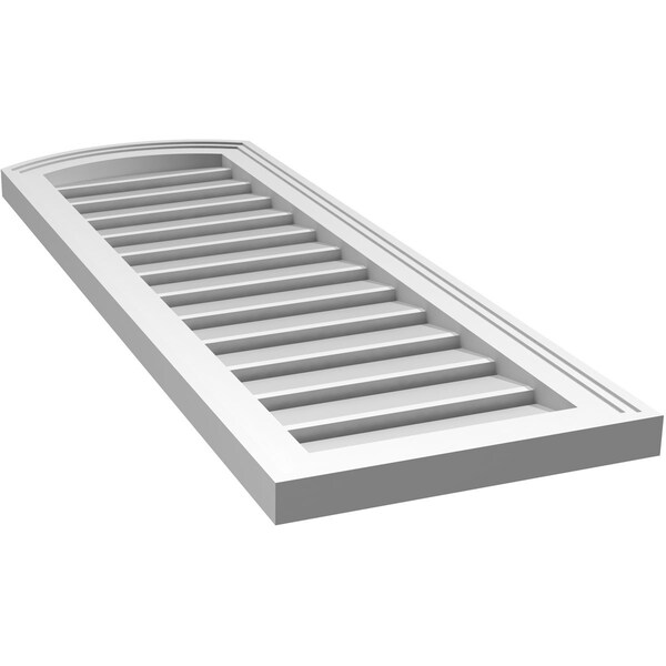 Ekena Millwork Arch Top Surface Mount PVC Gable Vent: Non-Functional, w/2"W x 1-1/2"P Brickmould Frame, 14"W x 38"H - GVPAR14X3802SN