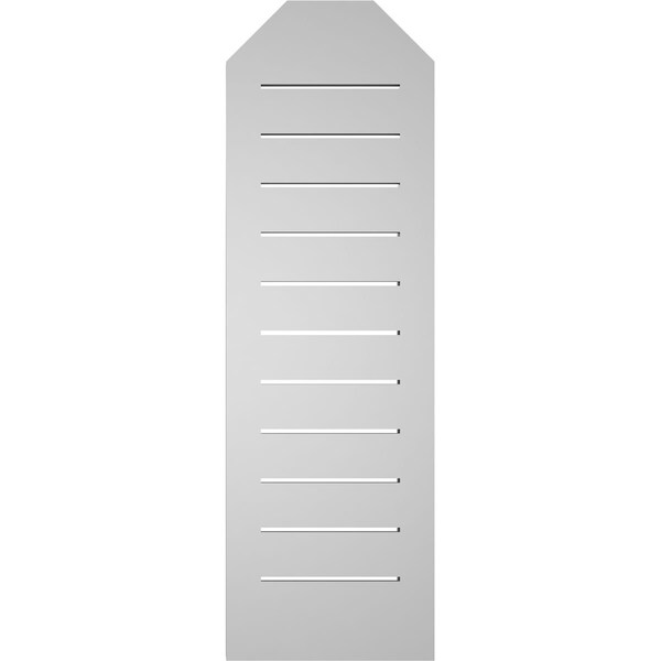 Ekena Millwork Octagonal Top Surface Mount PVC Gable Vent w/ 2"W x 1-1/2"P Brickmould Frame, 12"W x 38"H - GVPOT12X3802SF