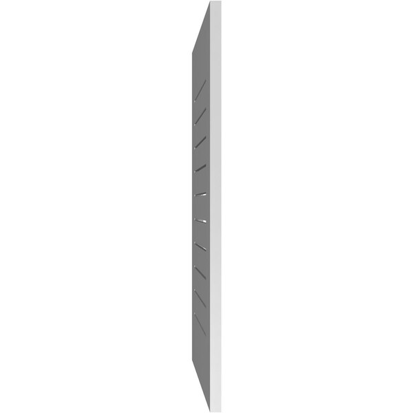 Ekena Millwork Vertical Surface Mount PVC Gable Vent: Functional, w/ 3-1/2"W x 1"P Standard Frame, 20"W x 36"H - GVPVE20X3601SF
