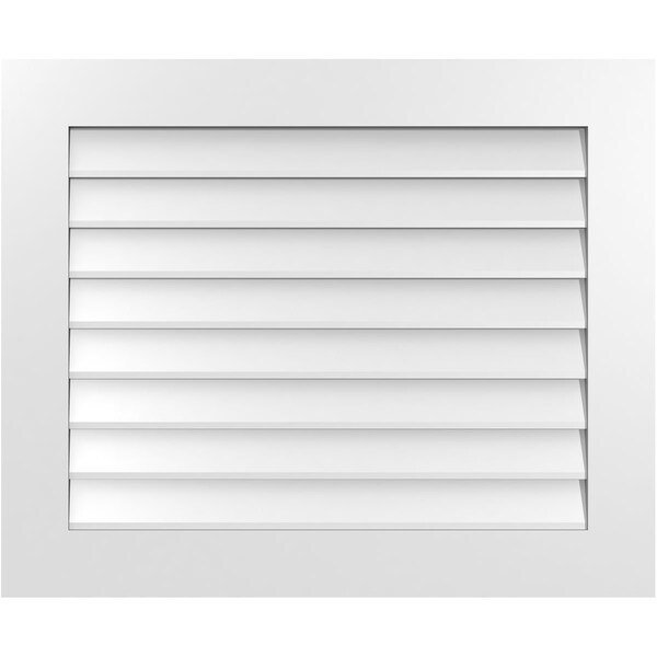 Ekena Millwork Vertical Surface Mount PVC Gable Vent: Non-Functional, w/3-1/2"W x 1"H, Standard Frame, 34"W x 28"H - GVPVE34X2801SN