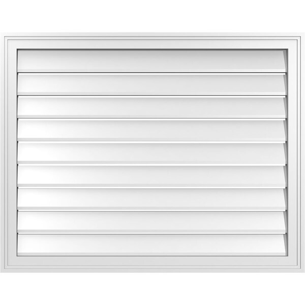 Ekena Millwork Vertical Surface Mount PVC Gable Vent: Functional, w/ 2"W x 1-1/2"P Brickmould Frame, 38"W x 30"H - GVPVE38X3002SF